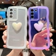 thumbnail image 3 of Compatible with Samsung Galaxy S21 Case 6.2", Cute 3D Love Heart Aesthetic Curly Wavy Non-Slip Clear Transparent Camera Protect Soft Silicone Shockproof Cover for Women (White), 3 of 9