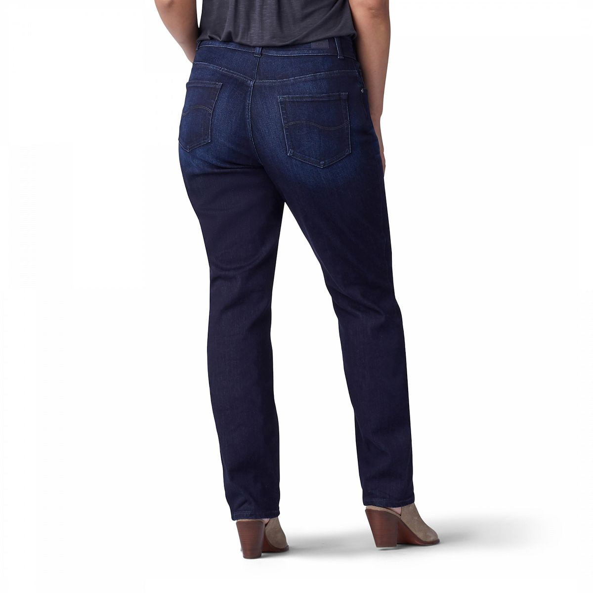 Lee Womens's Plus Stretch Relaxed Fit Straight Leg Jean