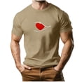 thumbnail image 2 of Tops para hombre, blusas y camisas de manga corta con cuello redondo para hombre, camiseta deportiva informal con estampado de corazones a la moda para hombre, blusa de poliéster de manga corta con cu, 2 of 5