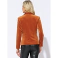thumbnail image 4 of DARING DIVA Women's Velvet Office Coat Solid Shawl Collar Blazer XL Orange, 4 of 6