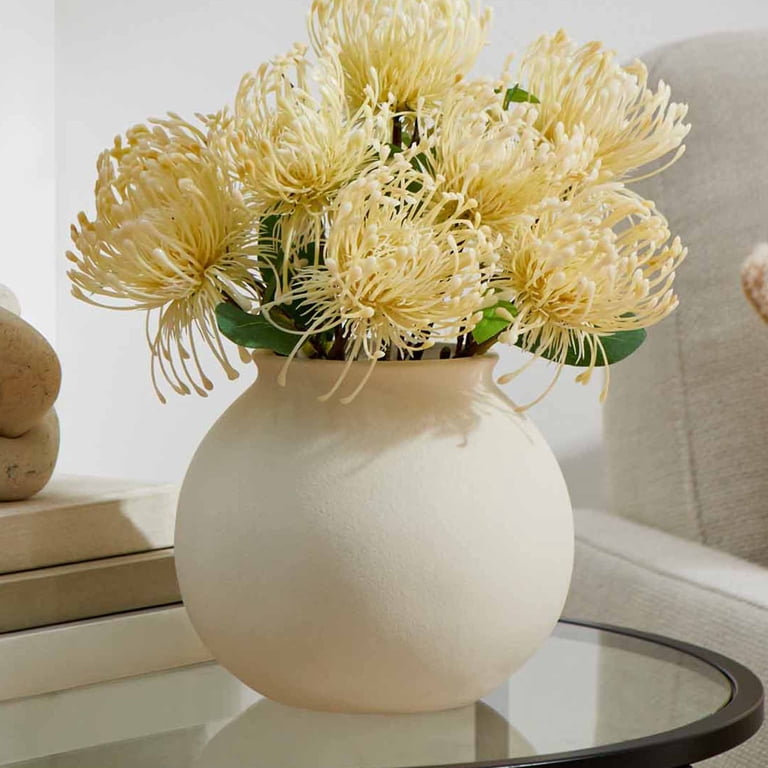 Better Homes & Gardens Matte Ceramic Round Vase, Off-White photo 2