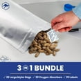 thumbnail image 3 of 30 Wallaby Stand Up Mylar Bags with Zipper - Bundle - 1 Gallon (7.5 Mil) with 30 400cc Oxygen Absorbers, 30 Labels - Heat Sealable, Food Safe, Long Term Food Storage & Survival - Silver, 3 of 7