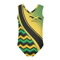 thumbnail image 2 of FOR U DESIGNS Quick Dry Girl Bathing Suit Size 5-6 Years Jamaican Flag One Piece V-Neck Swimwear Toodlers Kids Casual Swimsuit Leotards for Dancing Swimming, 2 of 8