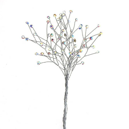 Iridescent Crystal - Crystal Rhinestone Spray Branch, 7-1/2-Inch, 12-Count, Iridescent