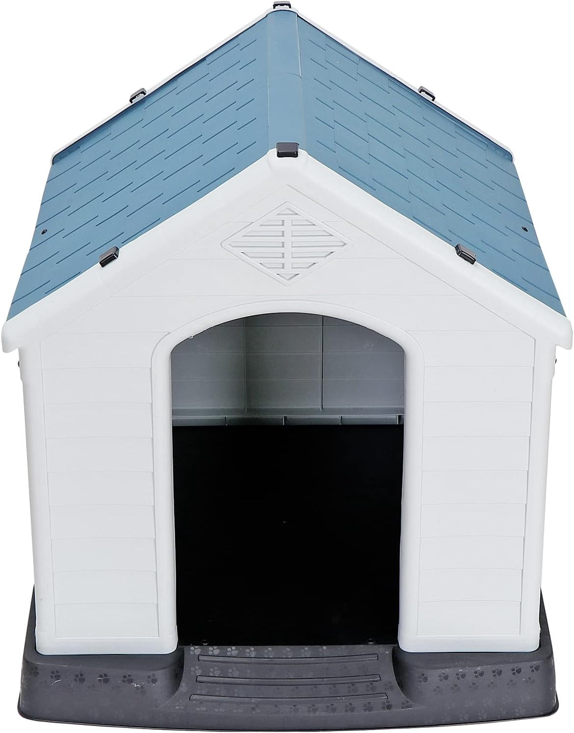 ZYPPP Large Plastic Dog House, Outdoor Indoor Waterproof Doghouse Pet Dog Kennel,Insulated Puppy Shelter w Elevated Floor and Air Vents, for Small Medium Large Dogs-28" H-Blue