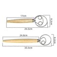 thumbnail image 5 of Danish Dough Whisk Stainless Steel Dough Whisk Dutch Style Bread Dough Hand Mixer Wooden Handle Kitchen Baking Tools Bread, 5 of 5