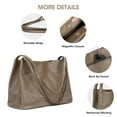 thumbnail image 5 of Kattee Leather Tote Bags for Women, Casual Shoulder Hobo Purses and Handbags, Top Magnetic Snap Closure, 5 of 7