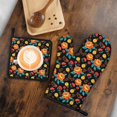 thumbnail image 6 of Pioneer Flower Floral Print Pattern 1-Pack Oven Mitts Set, Heat Resistant Kitchen Gloves, 7.7" X 12", 6 of 6