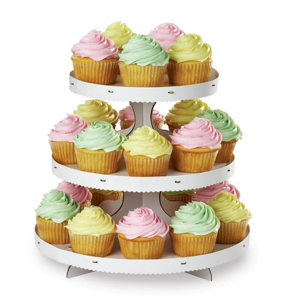 Présentoir petits gâteaux et gâteries blanc Wilton Peut loger jusqu’à 24 petits gâteaux