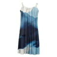 thumbnail image 3 of up to 60% off Gifts wycnly Formal Dresses for Women Beach Casual Loose Flowy Swing Tunic Strap Tank Mini Sundress Round Neck Sleeveless Tie-Dye Print Summer Short Dress Dark Blue m, 3 of 4