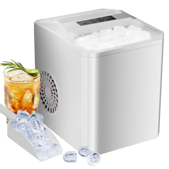 Portable Countertop Ice Maker, 26lb/24H Bullet Ice Maker Machine with Handle, 9 Cubes in 6-8 Minutes, Auto-Cleaning for Home, Kitchen, Black