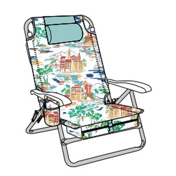 Mainstays Backpack Beach Chair, Beach Scene