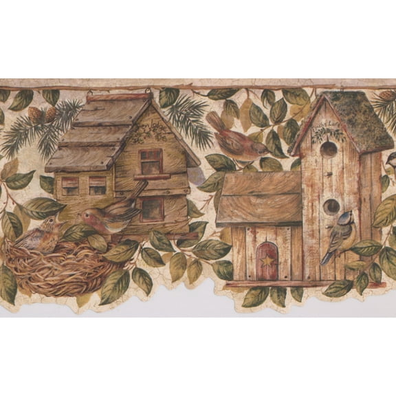 Concord Wallcoverings Textured Wallpaper cottage leaves, White Blue, 21 In x 33 Ft (56 sq. ft), KB25622