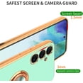 thumbnail image 3 of for Cyan Samsung Galaxy S23 FE Case with Ring Holder Kickstand [with Magnetic] Soft TPU Bumper, Glitter Gold Electroplated Cover Full Camera Protective Phone Case for Galaxy S23 FE 2023, 3 of 12