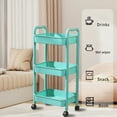 thumbnail image 6 of YSGFHGJW 3 Tier Rolling Storage Cart, Plastic Organizer with Armrests & Casters for Kitchen, Bathroom, Toiletries - Ventilated Holes, Easy to Clean, 6 of 6