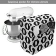 thumbnail image 2 of Black and White Stand Mixer Cover, Abstract Hexagons Concentric Mosaic Grid Forms Geometric Art Deco, Kitchen Appliance Organizer Bag Cover with Pockets, 5 Quarts, Charcoal Grey, by Ambesonne, 2 of 4