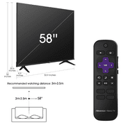 Hisense 58 Class 4K UHD LED LCD Roku Smart TV HDR R6 Series 58R6E