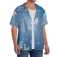 thumbnail image 2 of Sikiie Snowflakes1 Men's Cuban Shirt, Hawaiian Shirts, Business Casual Button Down Shirts, Short Sleeve Shirt-4X-Large, 2 of 5