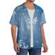 thumbnail image 2 of Balery Snowflakes1 Camisa Casual de Manga Corta con Botones para Hombre, Texturizada, Estilo Cubano, para Playa, Verano-Small, 2 of 5