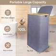 thumbnail image 2 of Laundry Hamper With Lid100l Large Hampers For Laundry With Handles, Foldable Laundry Basket With Removable Bagsfreestanding Laundry Hamper For Bedroom, 2 of 5