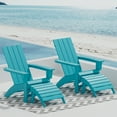 thumbnail image 2 of Garpans Outdoor Adirondack Chair with Ottoman HDPE All Weather Adirondack Patio Chair with Footstool for Outside Pool Garden Deck Front Porch Fire Pit, 2 of 8