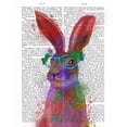 thumbnail image 3 of Fab Funky 12x14 Black Modern Framed Museum Art Print Titled - Rainbow Splash Rabbit 2, Portrait, 3 of 5