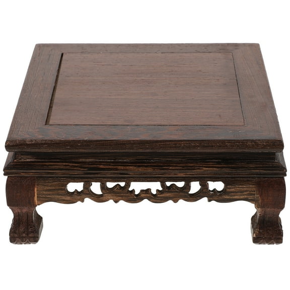 GETAJGHSD Classic Small Wood Pedestal Stand Coffee Colored Decorative Wooden Pedestal 1Pack