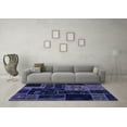 thumbnail image 3 of Ahgly Company Machine Washable Indoor Rectangle Patchwork Blue Transitional Area Rugs, 6' x 9', 3 of 4