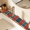 thumbnail image 2 of Yayeee Faucet Mat for Kitchen Sink 30" Diatomite Long Splash Guard Pad, Vibrant Red Tartan Pattern, 2 Pack, 2 of 7