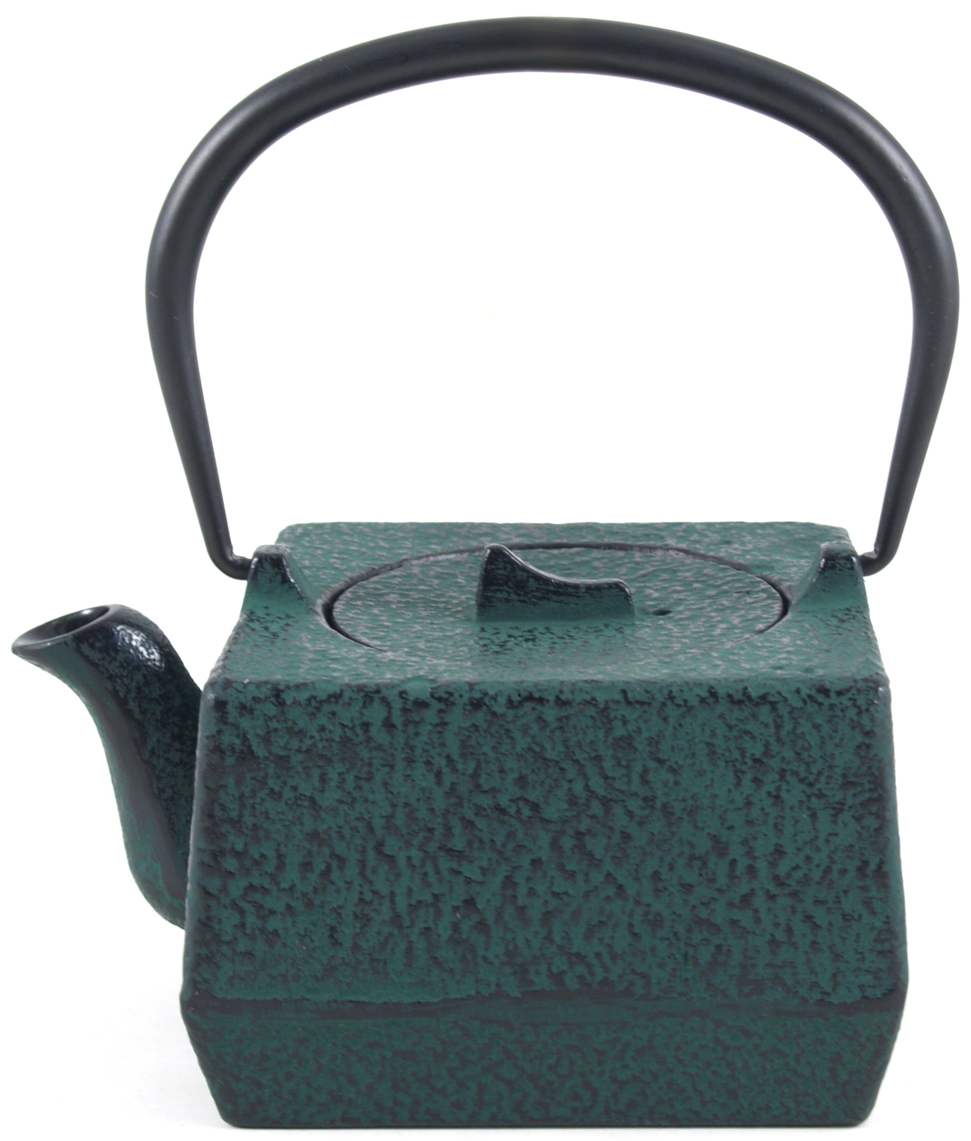 Green Traditional Square Japanese Tetsubin Teapot