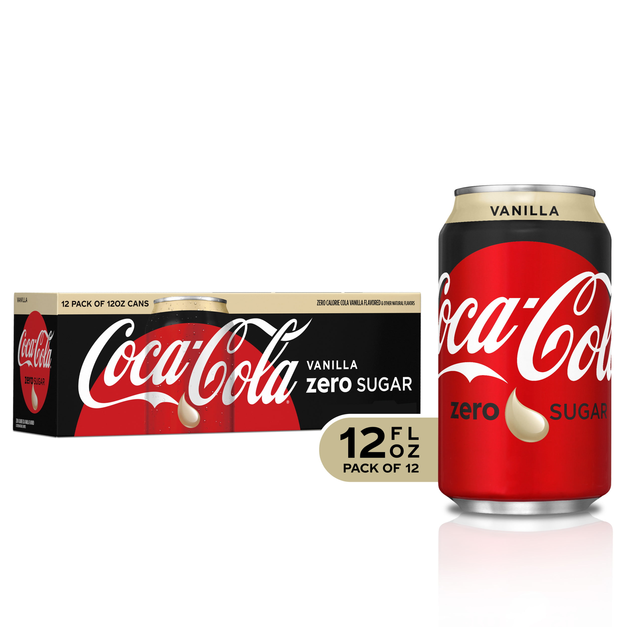 Coca Cola Zero Vanilla Soda Soft Drink 12 Fl Oz 12 Pack Walmart Com Walmart Com
