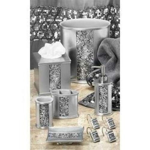 Sweet Home Collection 5 Piece Bathroom Accessory Set, Sinatra Silver