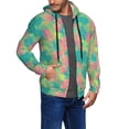 thumbnail image 2 of Honeii Colorful Palm Leaves Print Hoodies for Men, Pullover & Full Zip, Breathable Zip up Hoodie, Sweatshirt-Small, 2 of 5