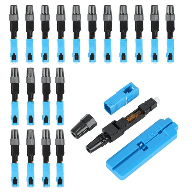 Conectores rápidos de fibra óptica, 20 piezas Conector rápido de empalme de fibra óptica de fibra óptica Conectores rápidos de fibra óptica integrados Robustos y resistentes