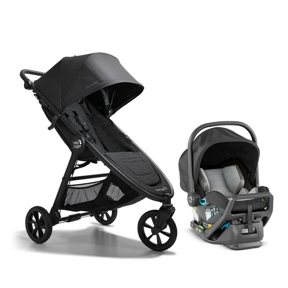 Sistema de viaje todoterreno Baby Jogger City Mini GT2, incluye asiento infantil para automóvil City GO 2, negro opulento