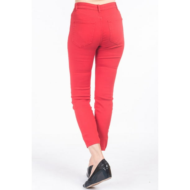 Ladies Woven Jegging RED 600 
