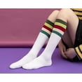 thumbnail image 5 of CHUNTIAN Sox Womens Girls Triple Striped Knee High Socks Roller Skate Socks Cotton Sport Athletic Tube Socks Costume Stocking, 5 of 5