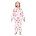 thumbnail image 2 of Fluffy Pajamas Set Fuzzy Winter Warm Pj Sets Pullover Tops and Long Pants Pink Heart X-Large, 2 of 8