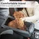 thumbnail image 3 of Asiento de coche para perros, asiento elevador para perros pequeños de menos de 6 kg, color gris, 3 of 8