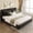 Black, variant on Euroco Velvet Upholstered Queen Size Platform Bed with Wingback Headboard and Pillows, Black