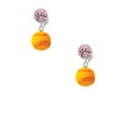 thumbnail image 2 of Delight Jewelry Resin 1/2" Softball Pink Crystal Clip on Earrings, 2 of 5