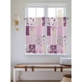 thumbnail image 2 of Boho Purple Flowers Bathroom Window Curtain, Spring Floral Botanical Patchwork Vintage Light Filtering Coffee Kitchen Curtains, Bedroom Living Room Curtains 2 Panel 84"x45", 2 of 6