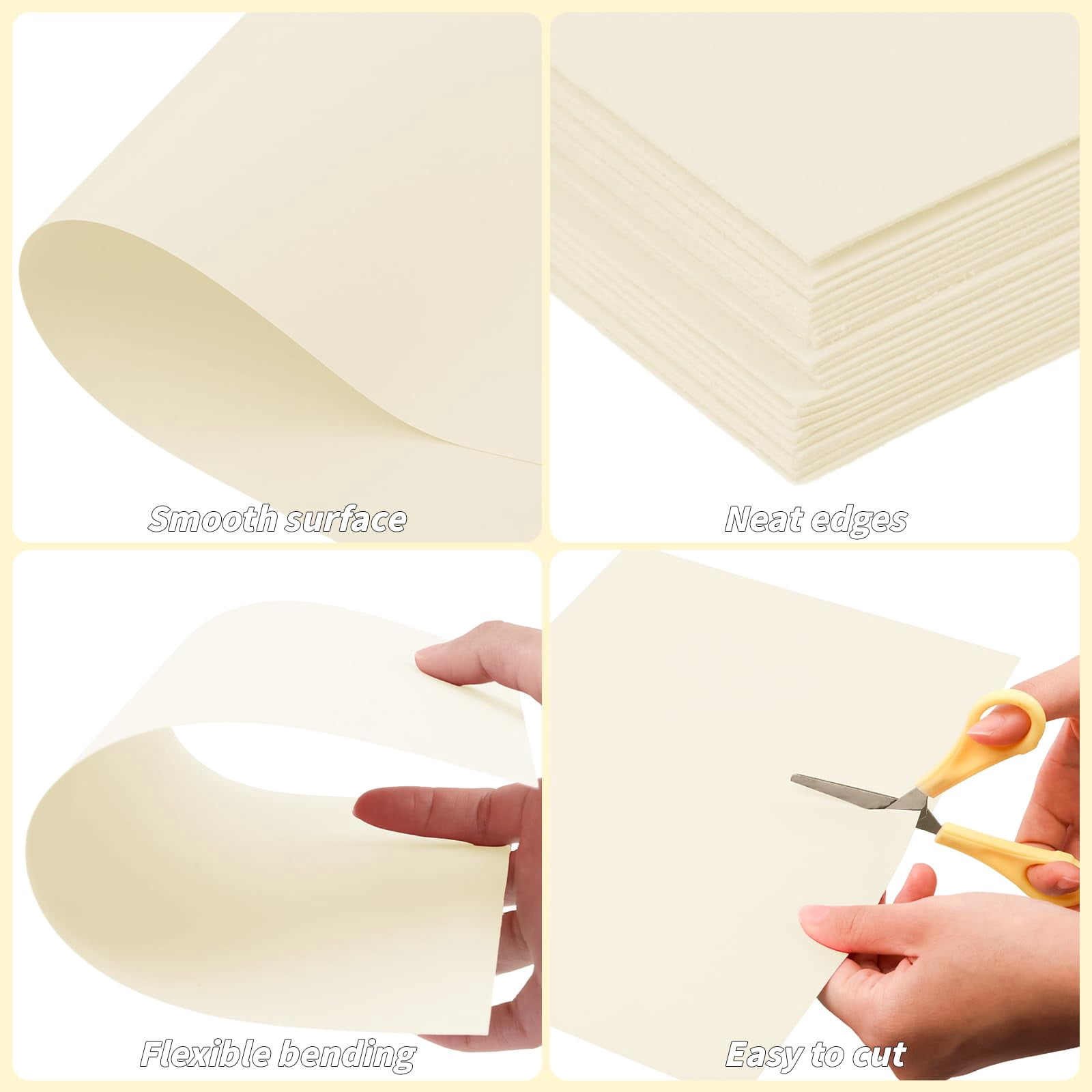 Cream Cardstock Paper 8.5'' X 11''  100 Sheets 180gsm/65 Lb Beige Printer Cover Card Stock Construction For Making Printing Craft Drawing Scrapbooking School Supplies