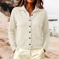 thumbnail image 2 of Perfectbot Women's Collared Button-Down Cardigan Long Sleeve Knit Jacket Top with Ribbed Trim, 2 of 5