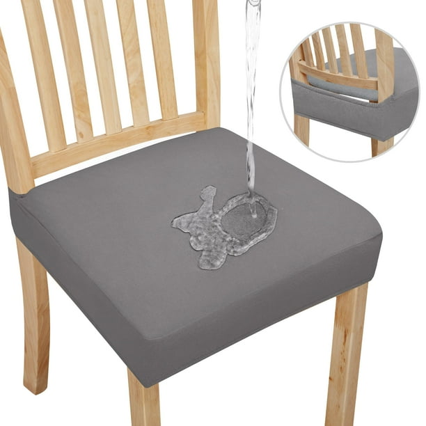 Funda Impermeable para Asiento de Silla de Comedor, Juego de 8, Gris