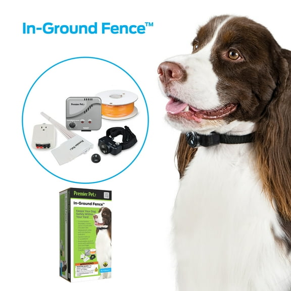 Premier Pet In-Ground Fence for Dogs, Customizable .33 Acre Barrier, Waterproof Collar, Gray