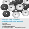 thumbnail image 3 of Uxcell 5.5x25mm 304 Stainless Steel EPDM Bonded Sealing Neoprene Rubber Washers, 50 Pieces, 3 of 6