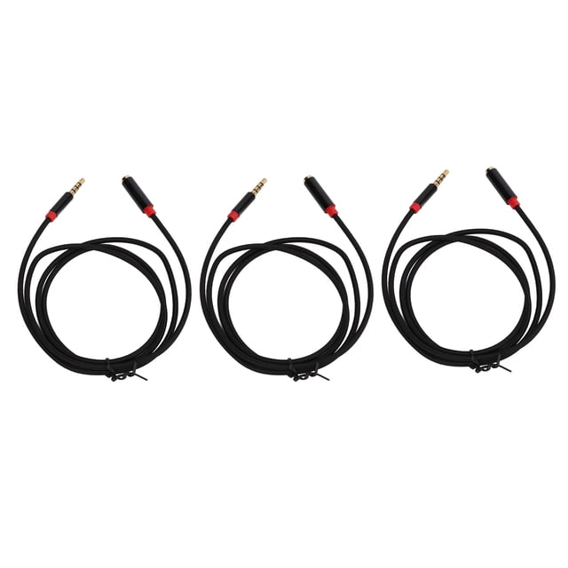Cable de Audio Bling Bling 3 uds Trenzado de Nylon Macho de 4 Polos de 3,5mm