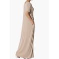 thumbnail image 4 of TheMogan Women's S~3X Soft Jersey Oversized V-Neck Short Sleeve Maxi Dress W Pocket, 4 of 6