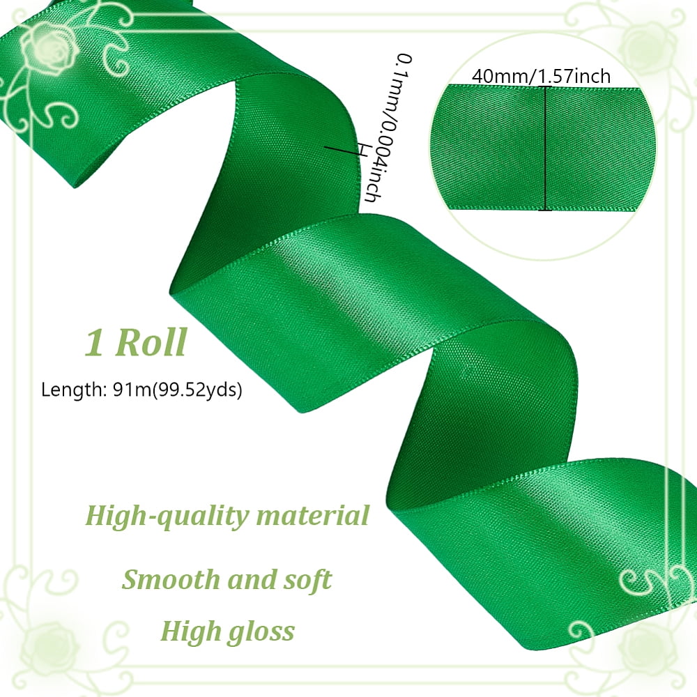 Polyester Ribbon Garment Accessories Gift Packaging Green 1-5/8 inch(40mm) diy